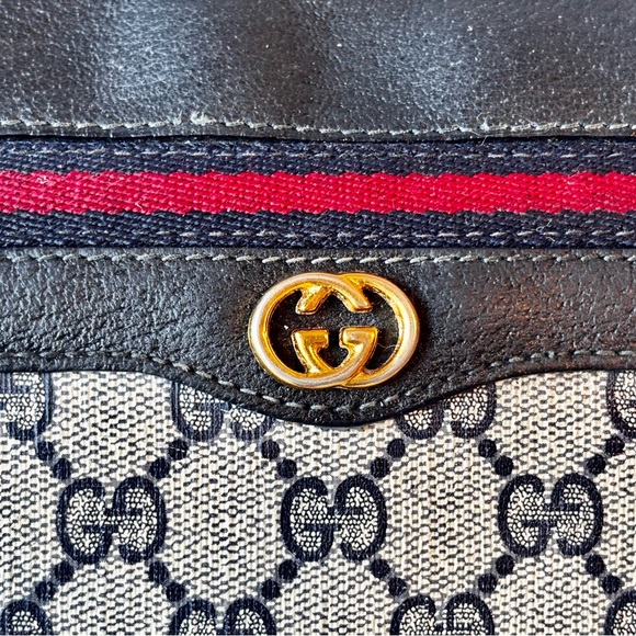 AUTHENTIC VINTAGE GUCCI OPHIDIA GG PLUS MESSENGER/CROSSBODY BLUE SYLVIE WEB - Picture 8 of 9